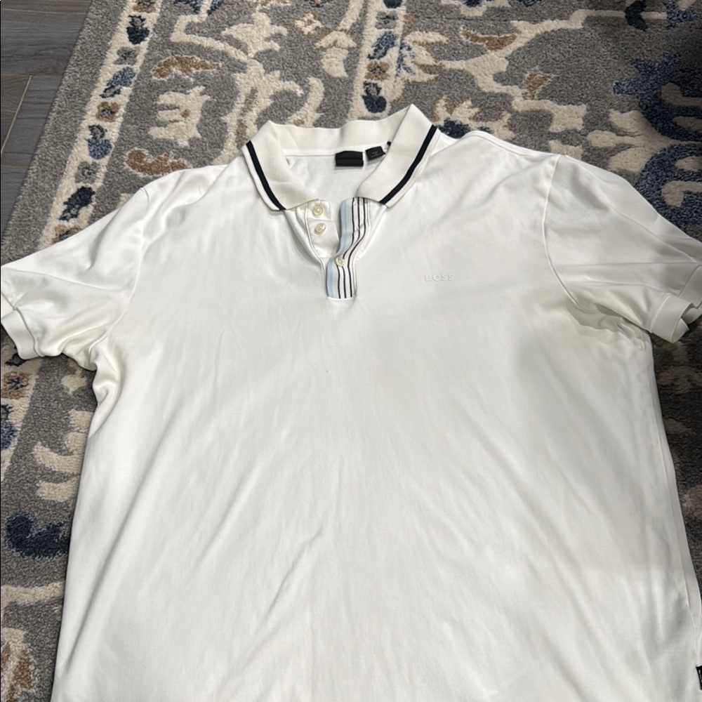 Hugo Boss White Polo Shirt Short Sleeve Casual